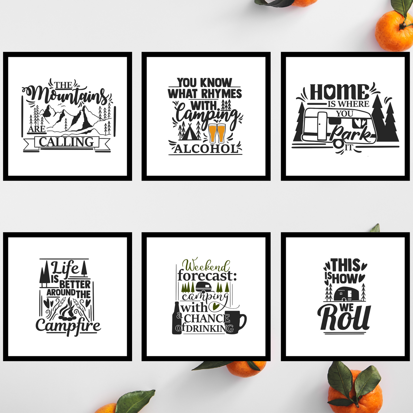 Camping Wall Art Set 4